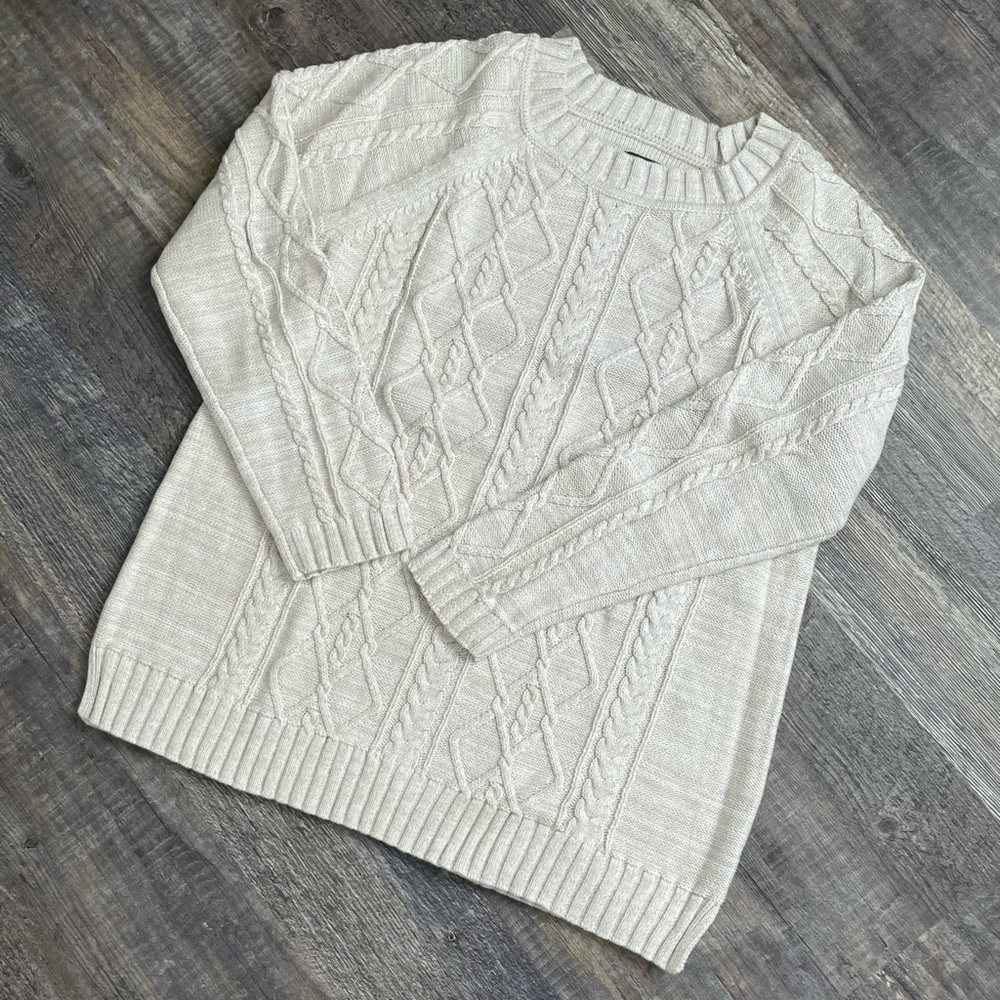 GAP Cream Maternity Cable Knit Sweater - Cotton